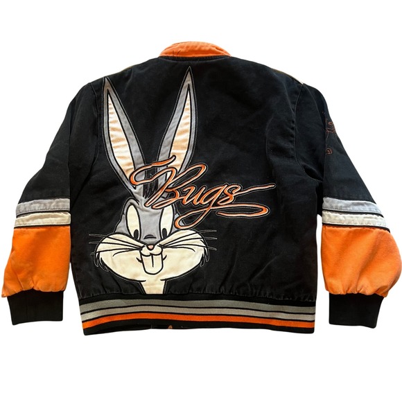 Vintage JH Design Kids L 9/10 Bugs Bunny Cartoon Denim Jacket Looney‎ Tunes 90s - Picture 8 of 11